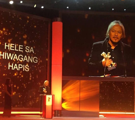 Lav Diaz receives the Silver Bear Alfred Bauer Prize for Hele sa Hiwagang Hapis