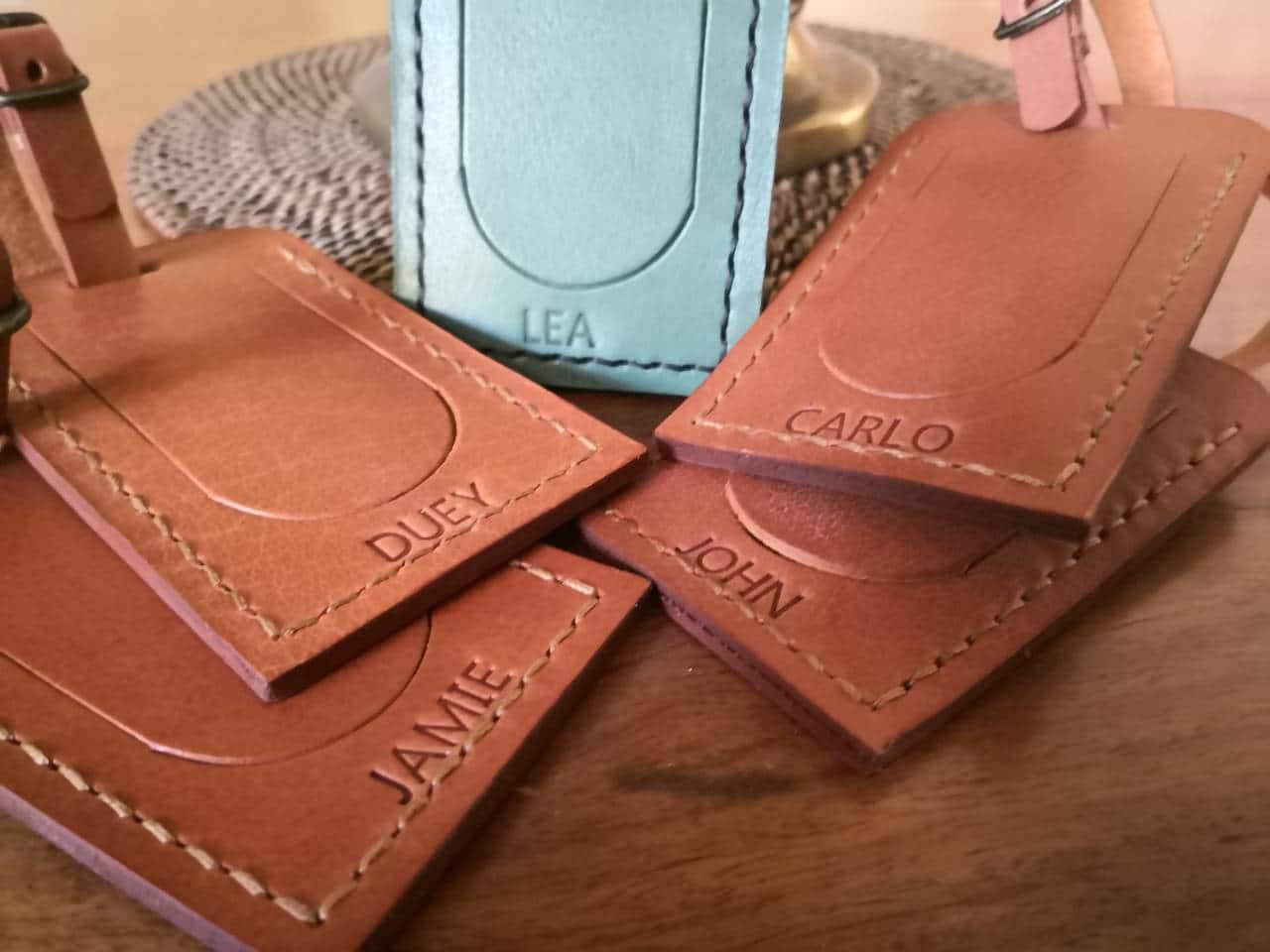 leather luggage tag