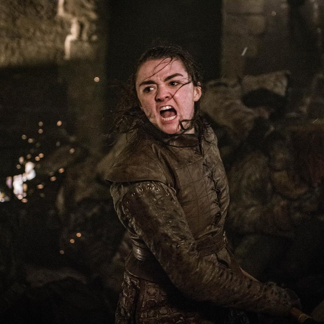 The Game of Thrones' Arya Stark plated by Maisie Williams, uses Filipino fight techniques to battle against the Night Army. Credits to HBO.