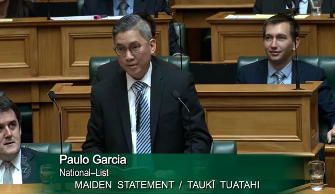 MP Paulo Garcia is welcomed to the New Zealand House of Parliament