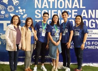 The 3-member Angeles City Science High School team