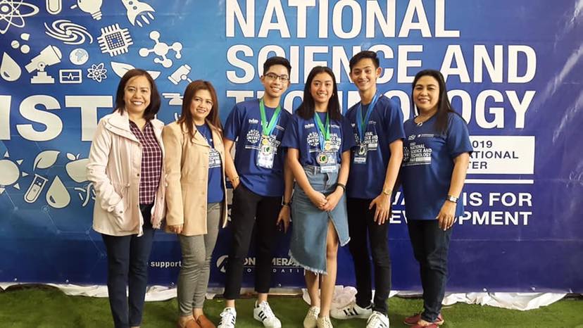 The 3-member Angeles City Science High School team innovates using local textile. Credits to Dep Ed
