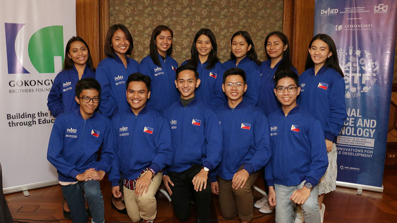 The 3-member Angeles City Science High School team innovates using local textile. Credits to Dep Ed