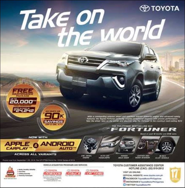 Toyota Fortuner gets upgrade with Apple Carplay, Android Auto ...