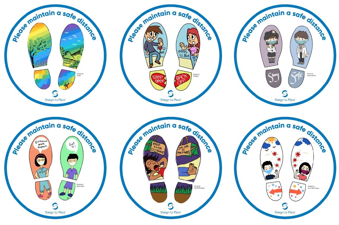Shangri-La Plaza safty stickers by shoppers