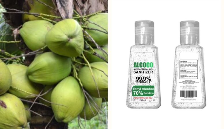 Coconut nectar disinfectant alcohol