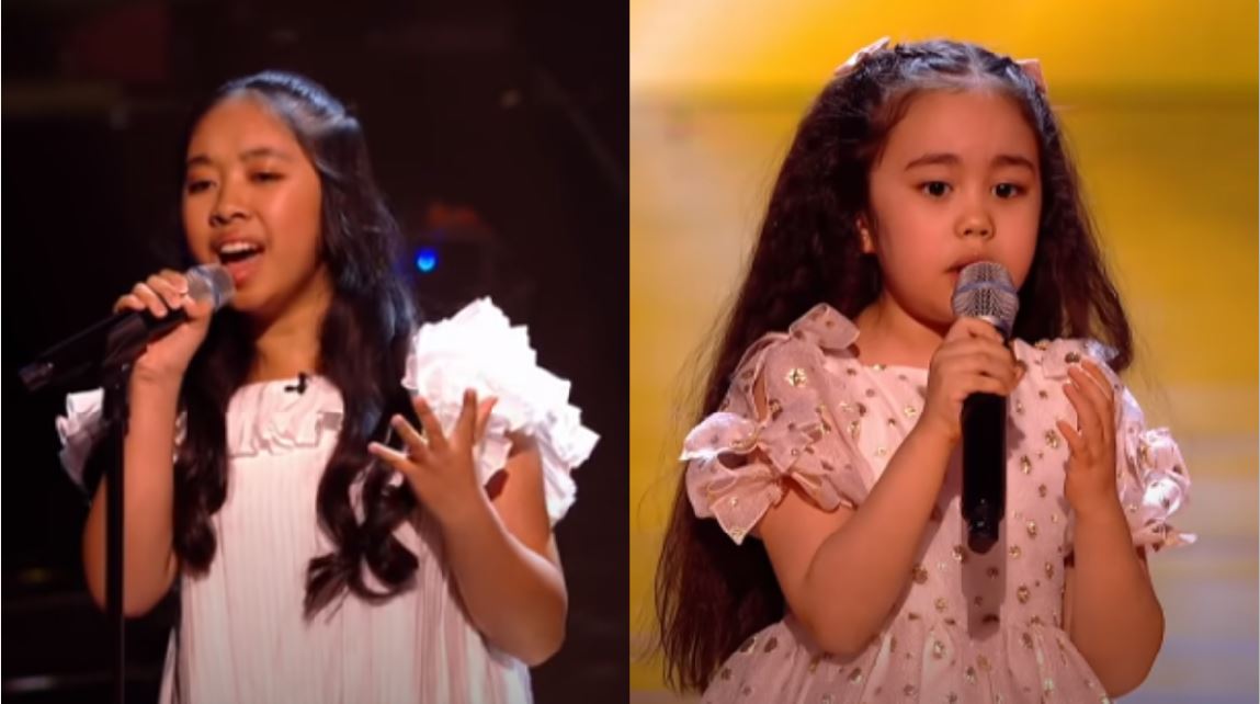 Justine (L) and Victoria (R) The Voice Kids United Kingdom