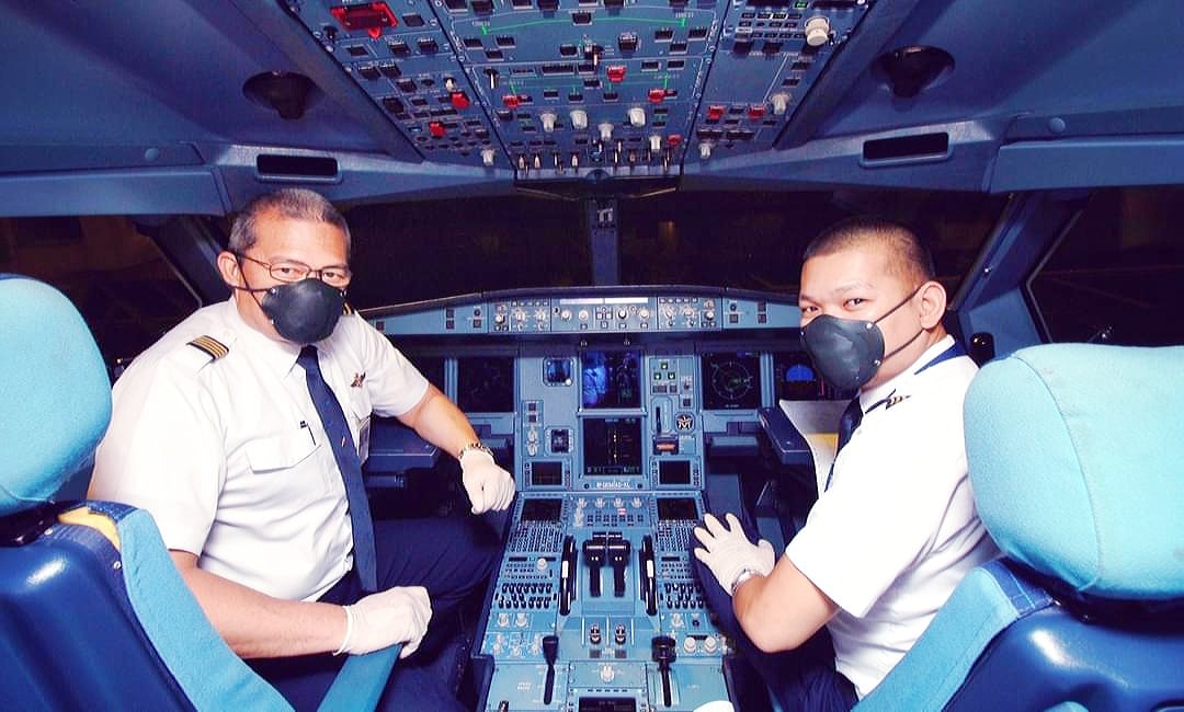 Capt. Butch Generoso and son First Officer Jose Iñigo Generoso