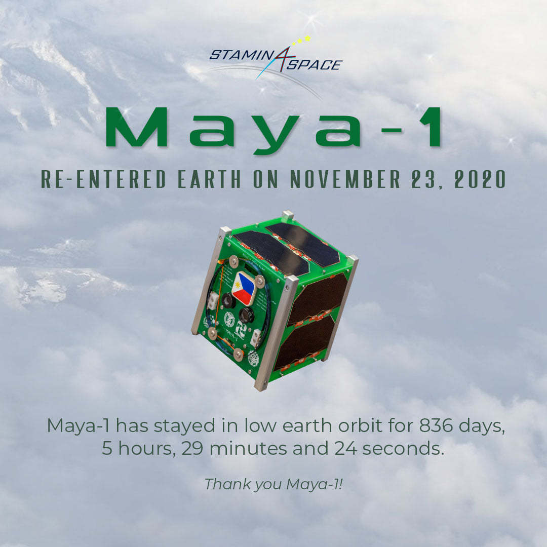 Philippine nanosatellite Maya completes space mission