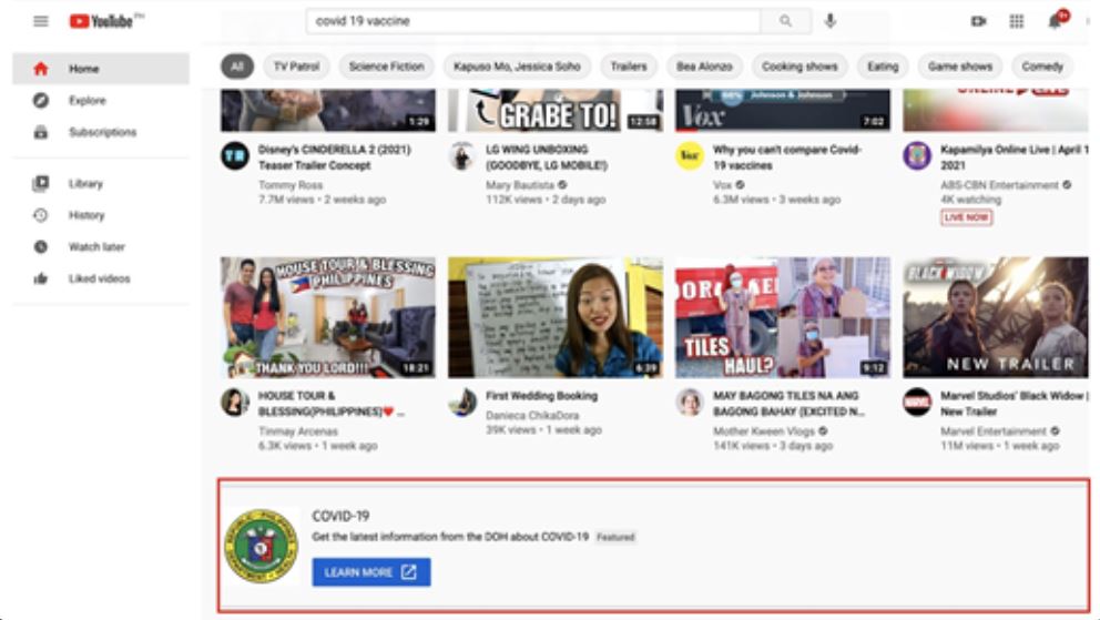Google connects Filipinos Covid vaccine information