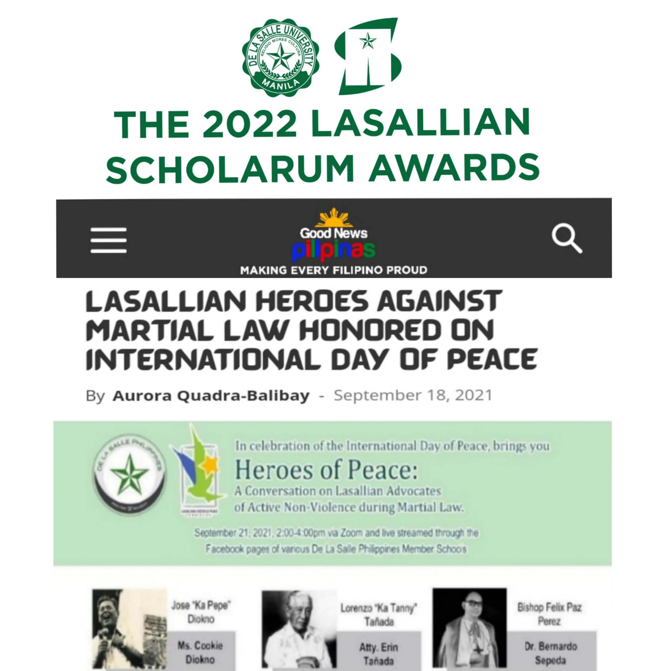 Good News Pilipinas Lasallian Scholarum Award