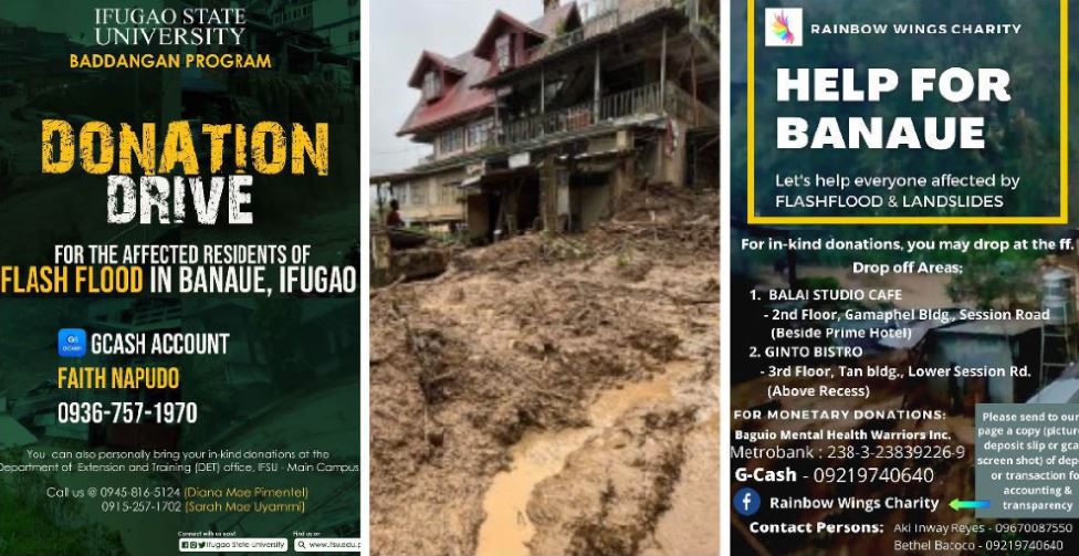 Donation channels for Banaue flash flood