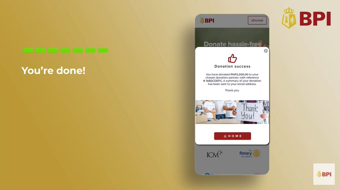 BPI send donations digitally
